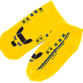 もっこもこ電車靴下発売中