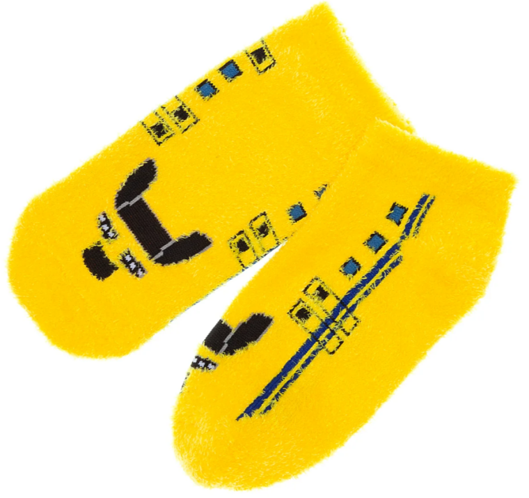 もっこもこ電車靴下発売中